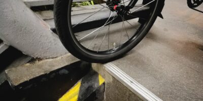 bike ramp with bike wheel